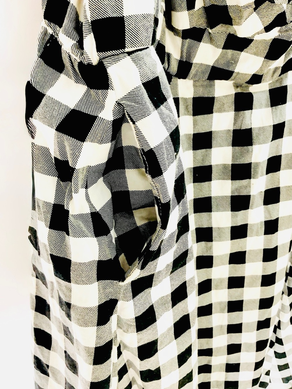 Torrid Black & White Gingham Midi Dress w/ Pockets Size 00 - Picture 5 of 6